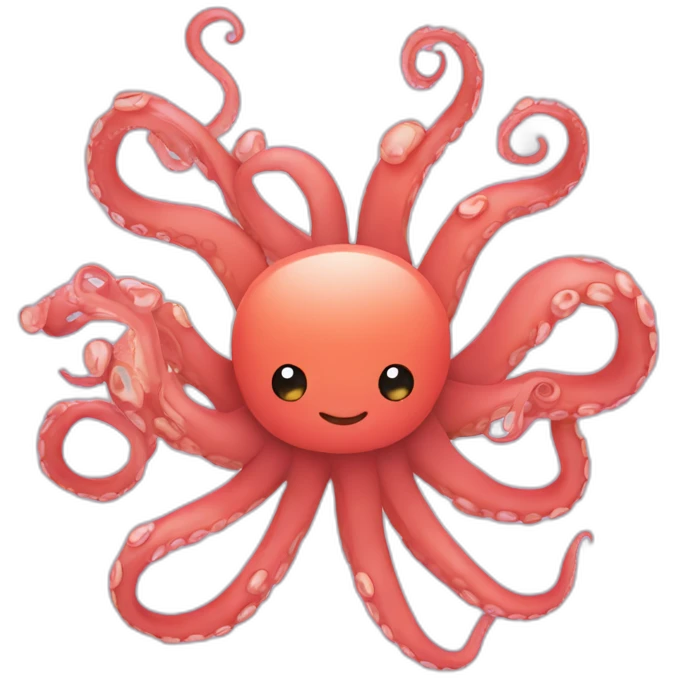 An octopus surrounded by love and five people  emoji