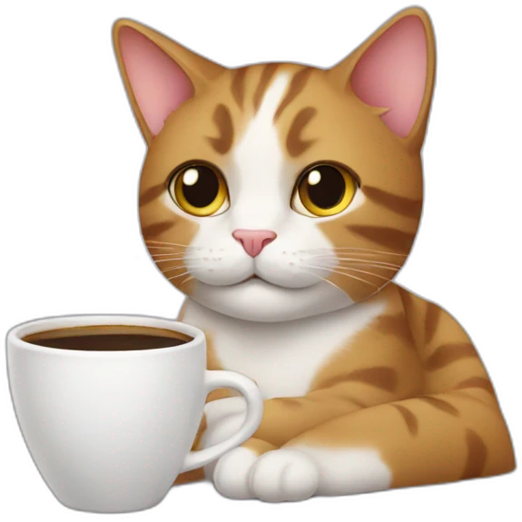 cat with coffee emoji