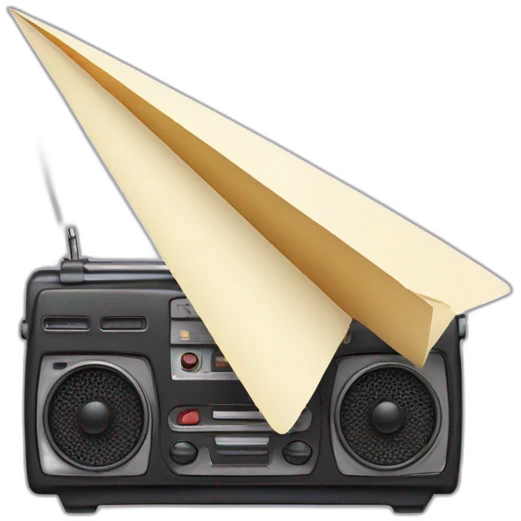 radio waves coming from paper airplane emoji