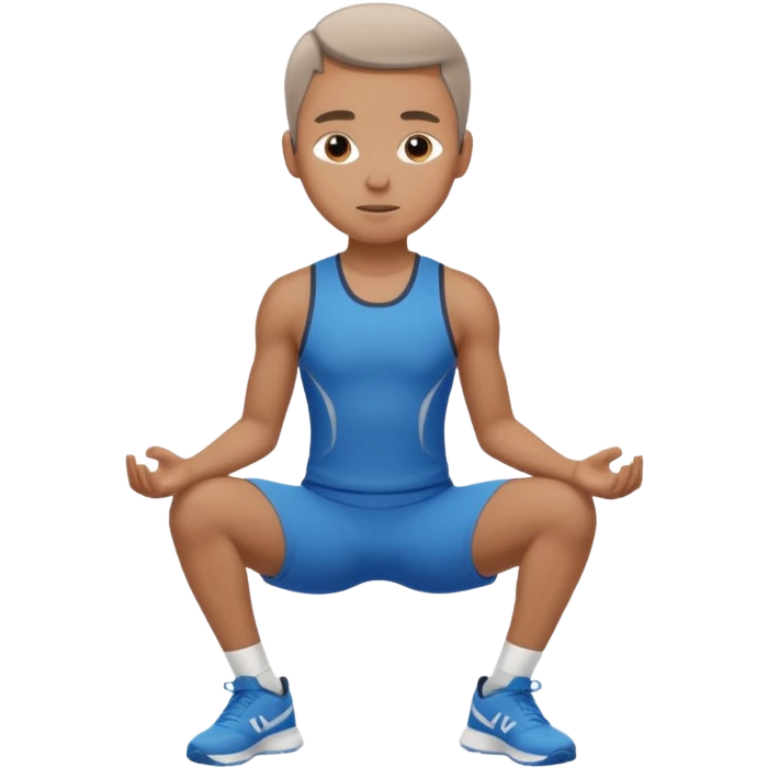 Posició corporal estable con ropa de deporte pero quietqa emoji