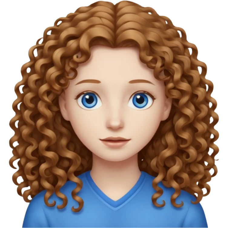 long hair light brown curly pale skin emoji