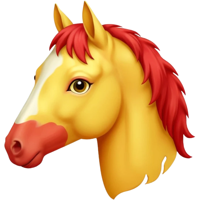 Cavalo vermelho e amarelo pastel emoji