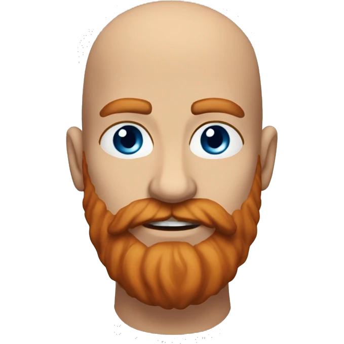 bald big red beard blu eyes teach emoji