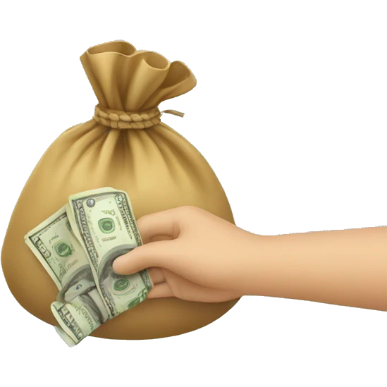 hand holding a money bag emoji