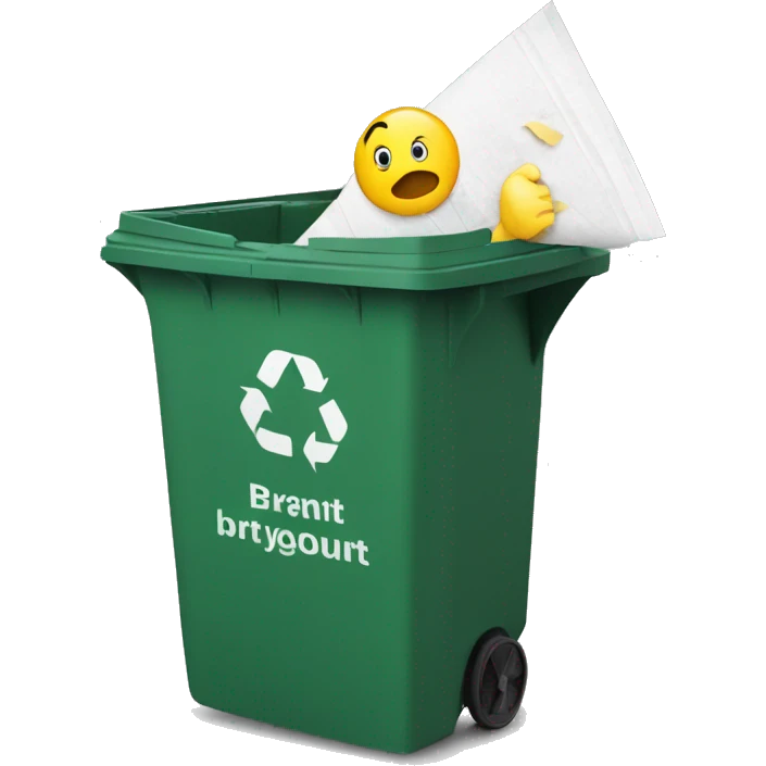 the paper is thrown into the waste bin emoji