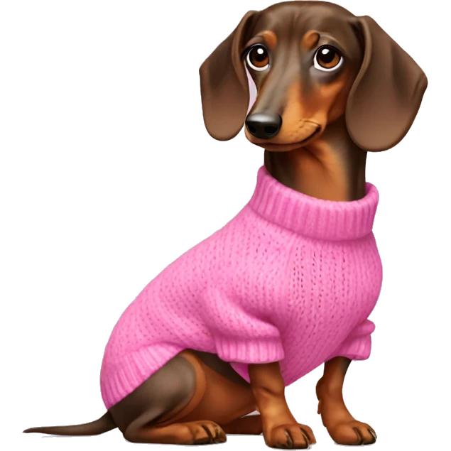 Dachshund wear pink sweater emoji