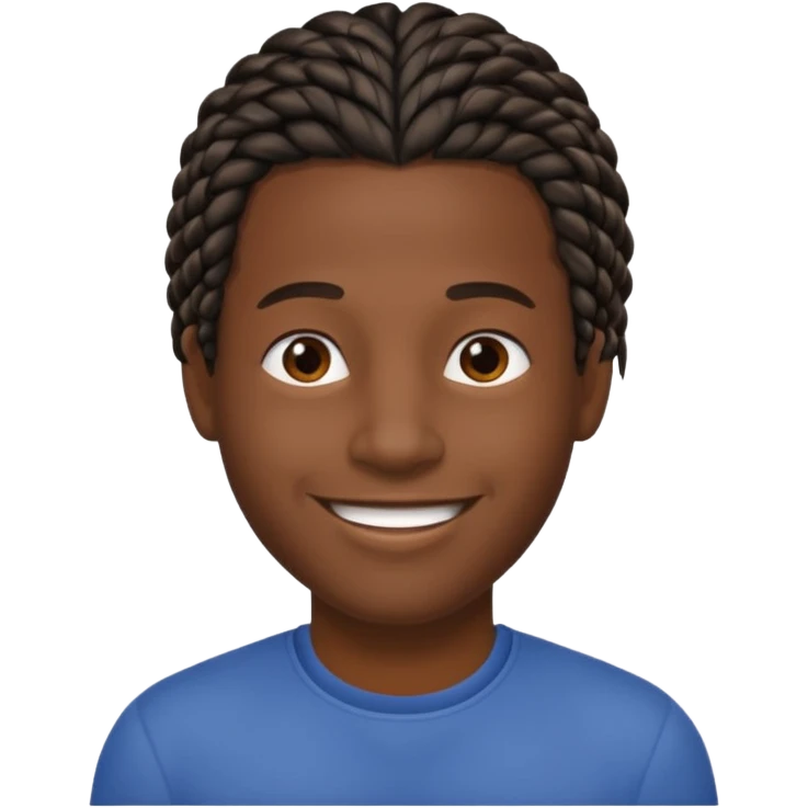 Boneco masculino negro com trança curta na raiz do cabelo emoji