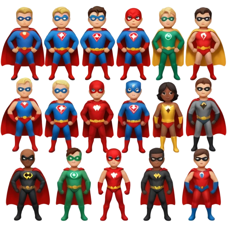 Justice League each hero in a circle emoji
