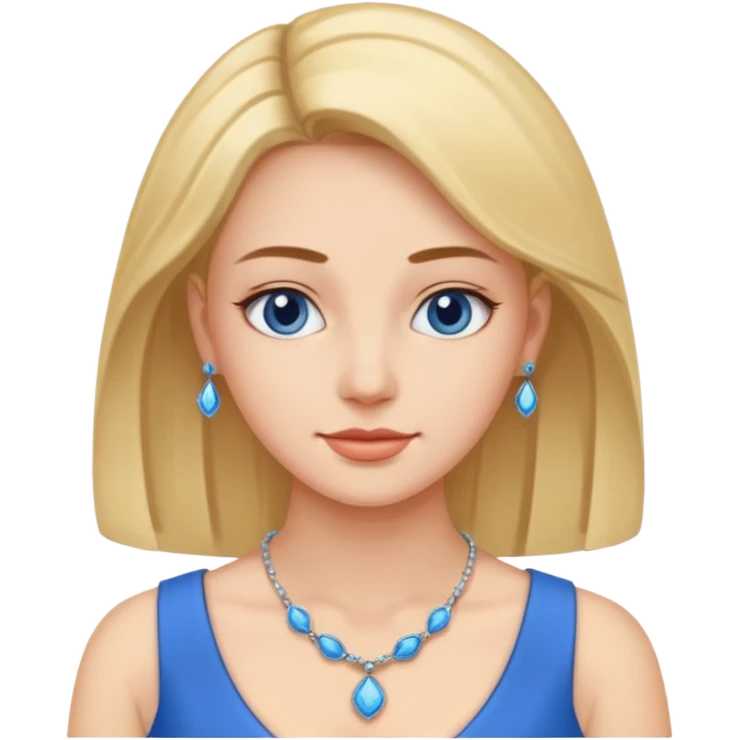 woman with blue dress and necklace emoji