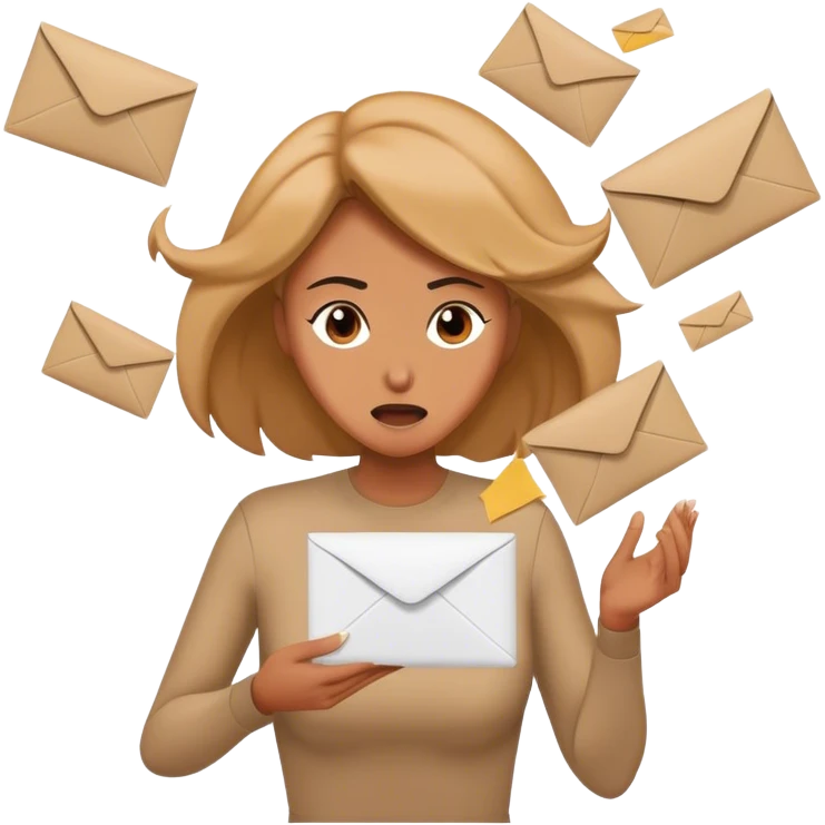 Woman blown away by envelopes  emoji