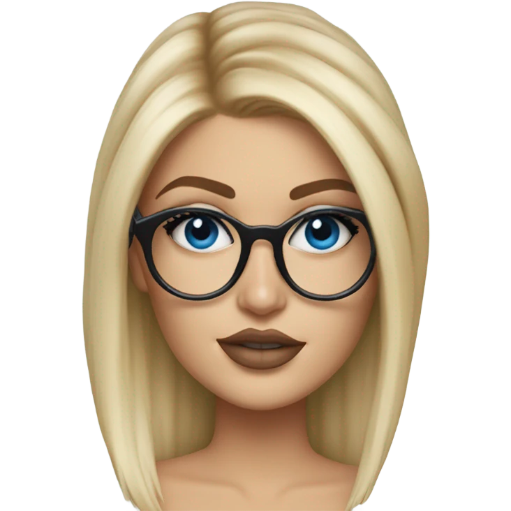 Hyper real blonde kylie jenner with blue eyes and glasses  emoji