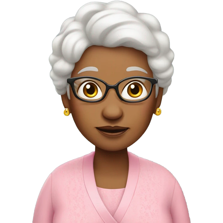 Grandma wearing pink named Yaya ￼ emoji
