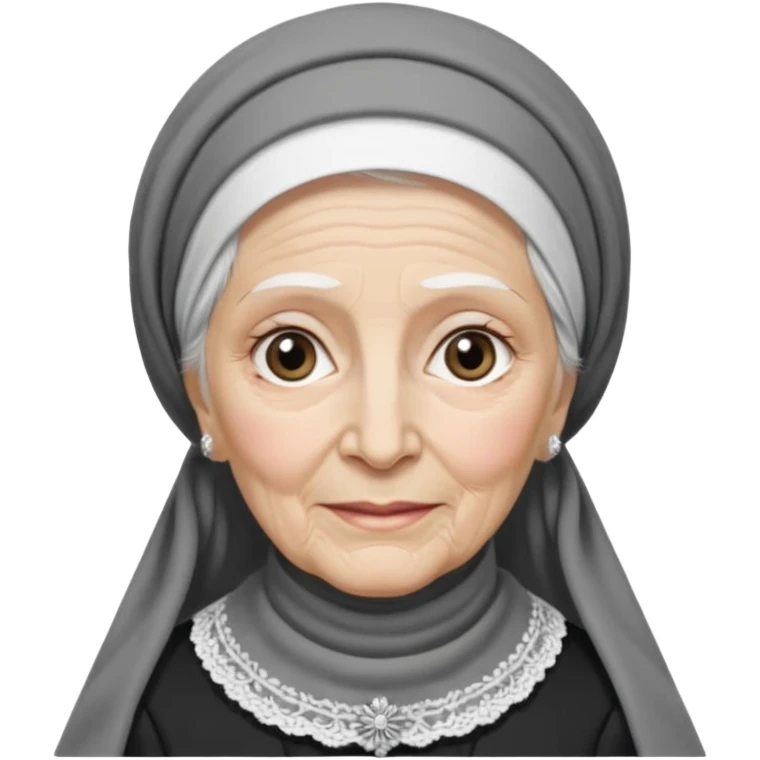 orthodox jewish woman with tichel kercheif circa. 1890 make into greyscale elderly emoji