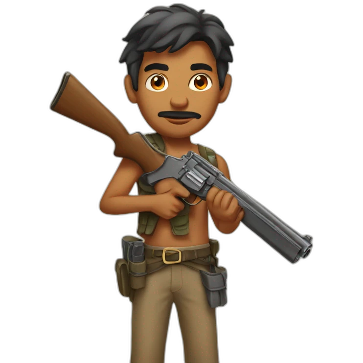 indian man with gun emoji