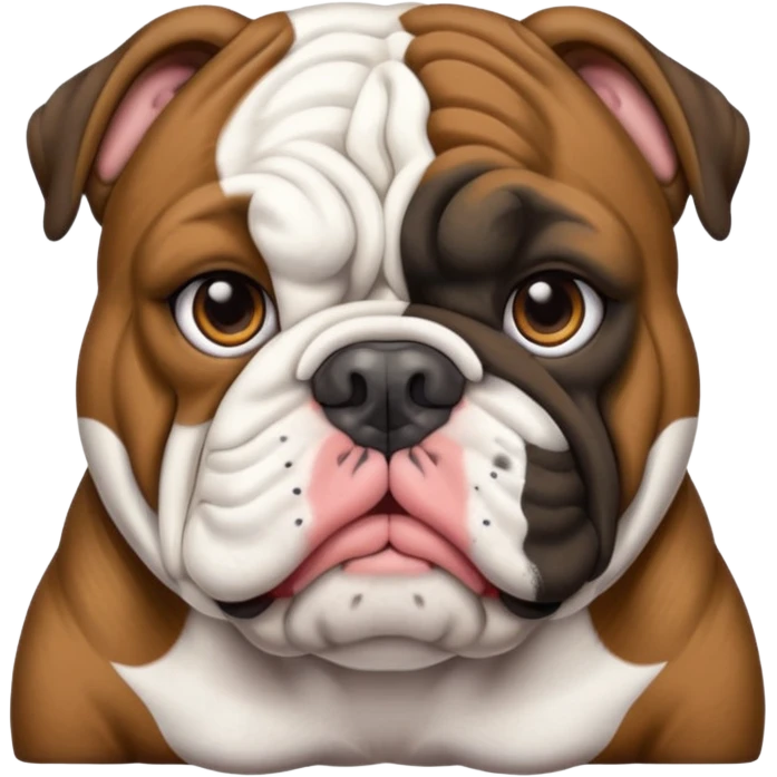bulldog ingles oscuro con blanco  emoji