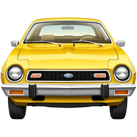 illustration of a  yellow 1973 ford pinto  emoji