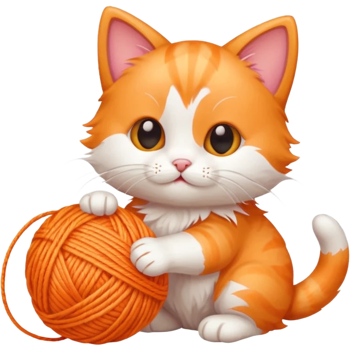 kitten playing with a ball of yarn  emoji