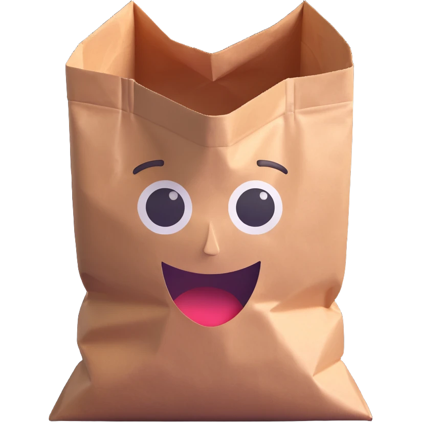 head inside a paper bag emoji