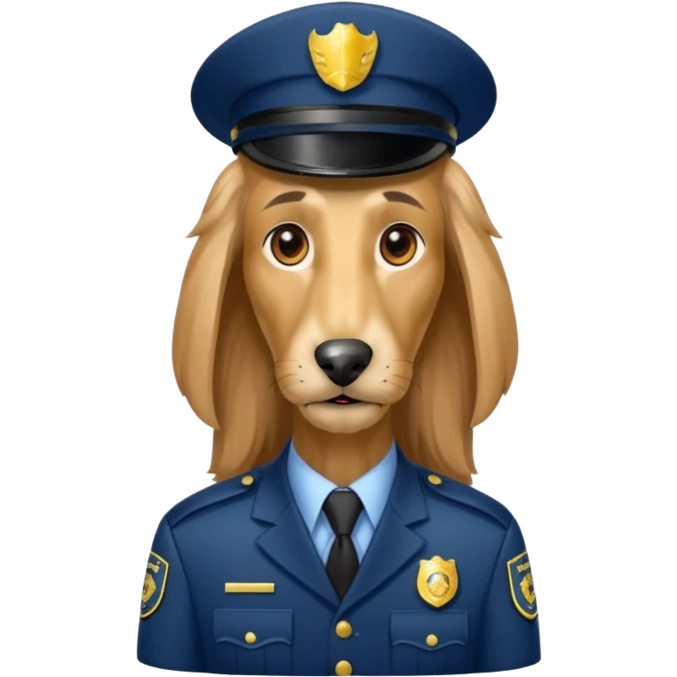Afghan Hound dog as a security guard emoji