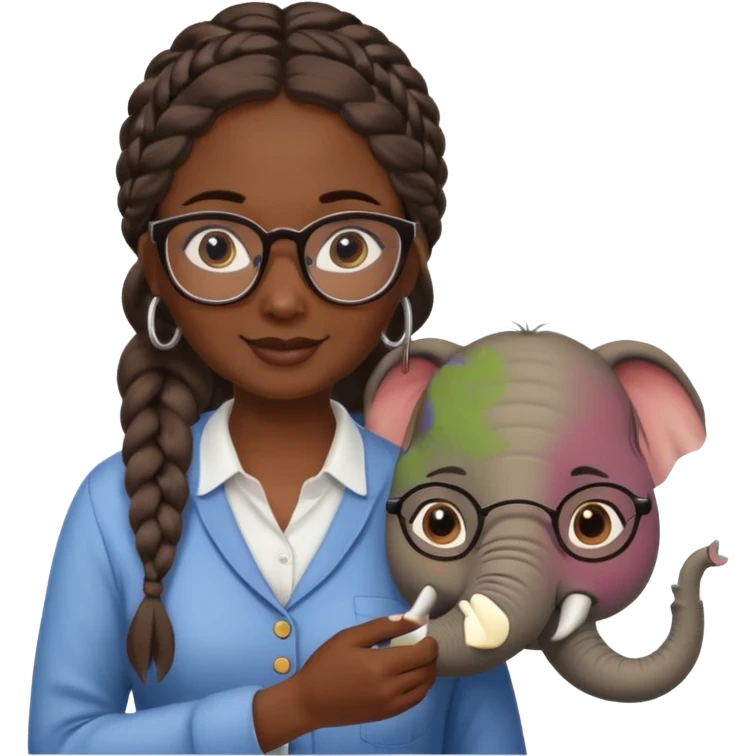 a woman elephant teaching emoji