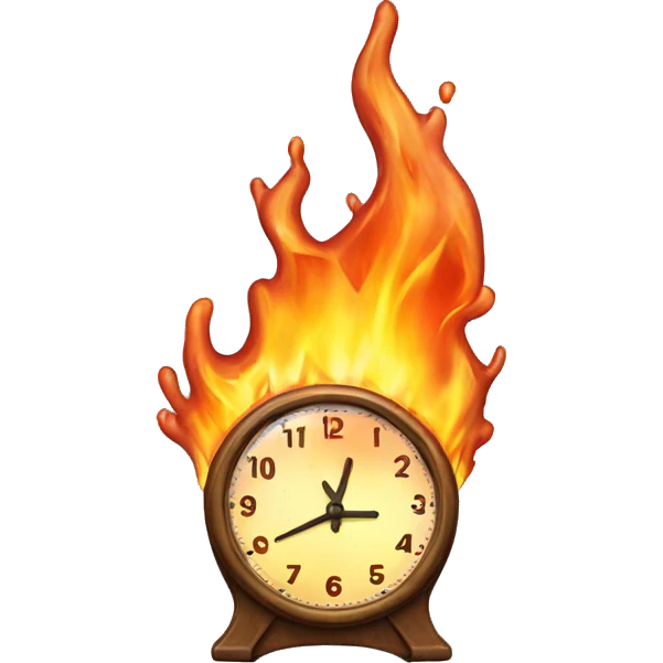Melting Clock in Fire emoji