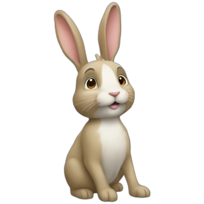 Un lapin sur la tête d'un homme emoji
