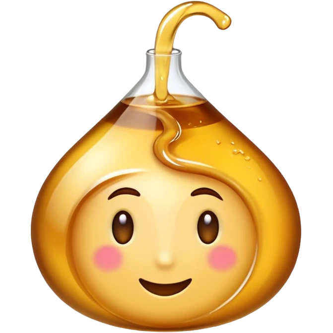 small swirl of pale golden syrup, glossy and thick, no jar or extras, soft lighting, subtle shadows, emoji scale emoji