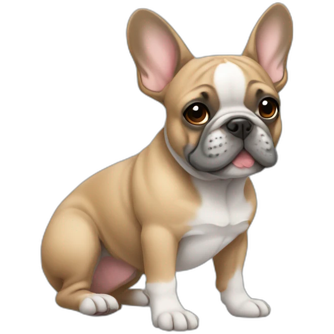 grey and fawn frenchie emoji