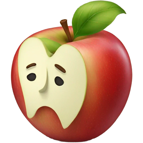 Apple with a bute emoji