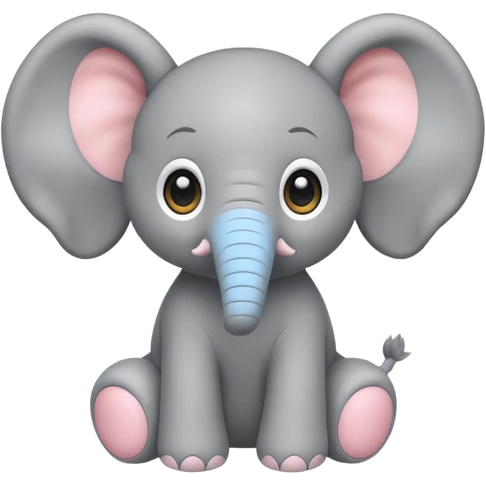 Chibi style Plush elephant emoji
