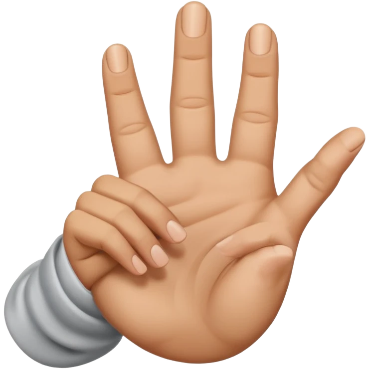 right hand forming the ASL E hand sign, fingers curled down, thumb tucked under, no text emoji