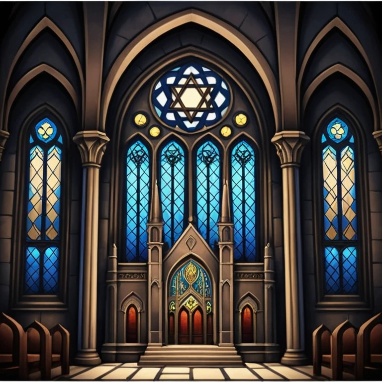 jewish synagogue temple in dark goth aesthetic style emoji