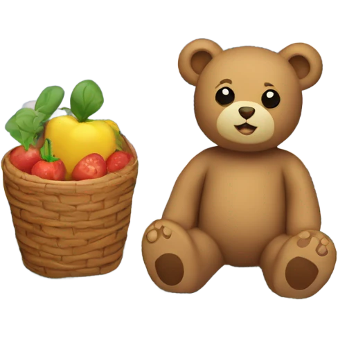 Teddy bear on a picnic blanket  emoji