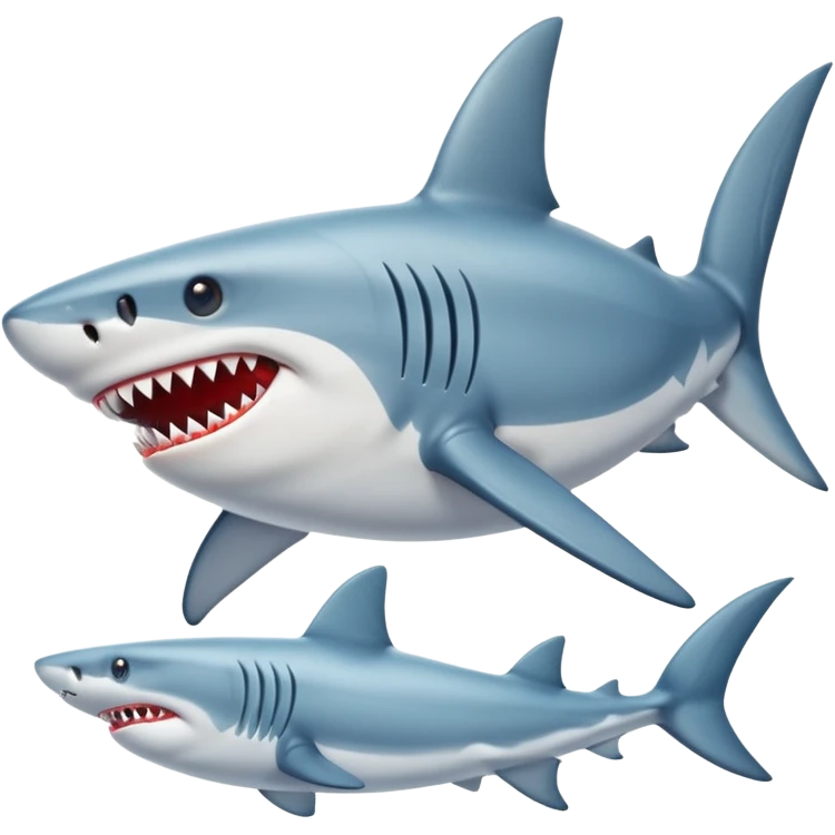 A shark with a pair of shoes emoji