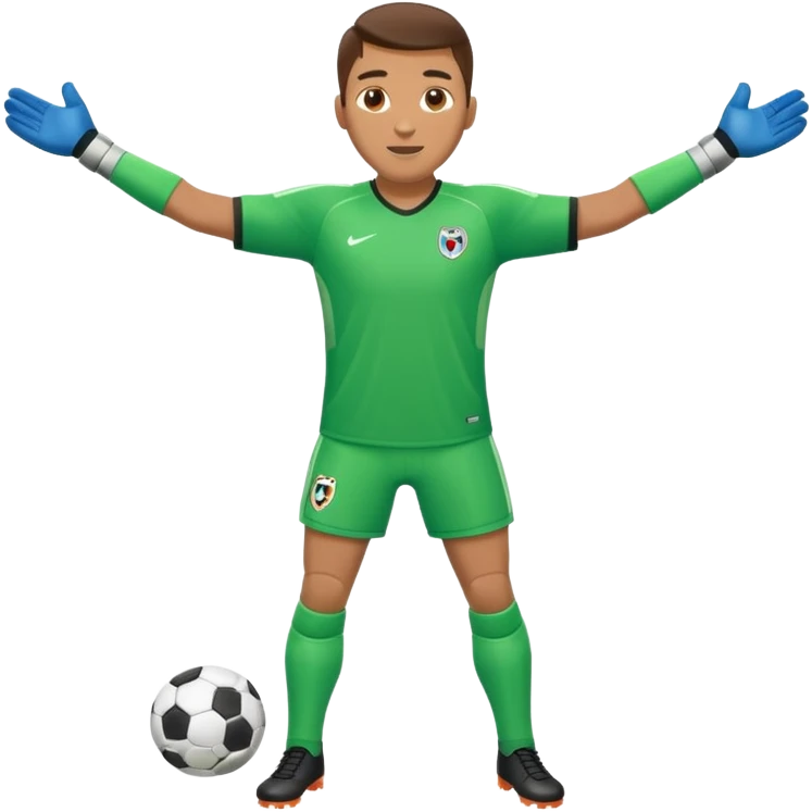 soccer goalkeeper full body and football boots arms out emoji