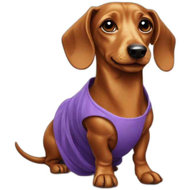 Dachshund whith dress emoji