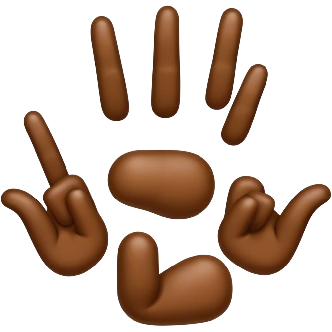 Fingers with poop emoji