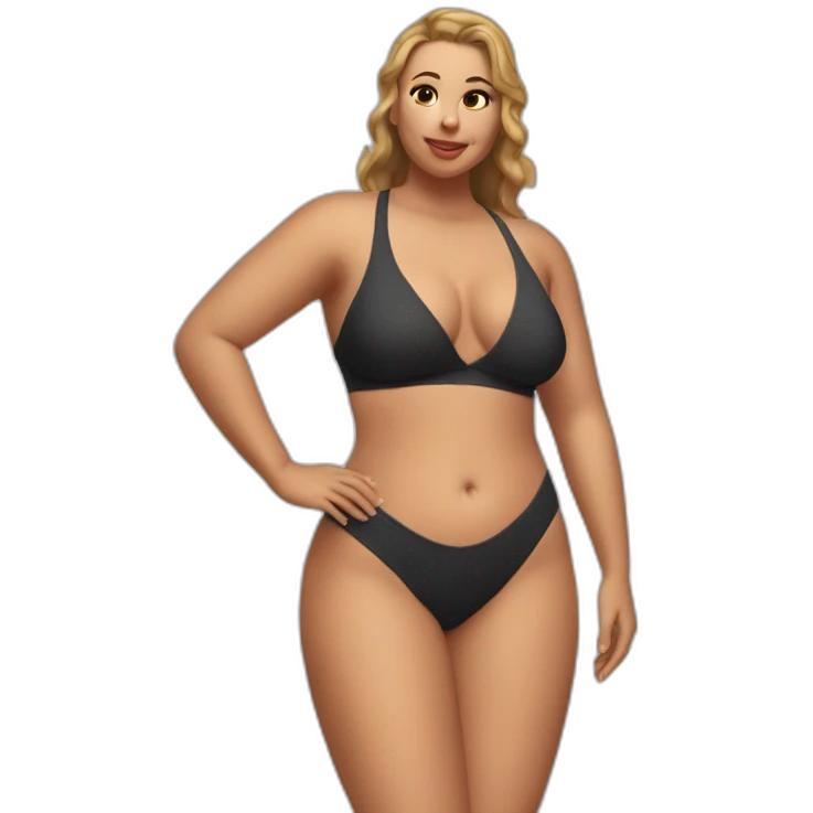 Slim-Thicc caucasian woman swimsuit posing emoji
