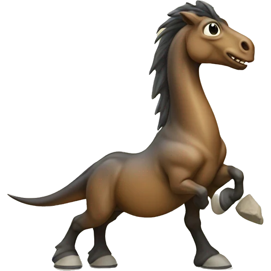 Horse on a dinosaur emoji