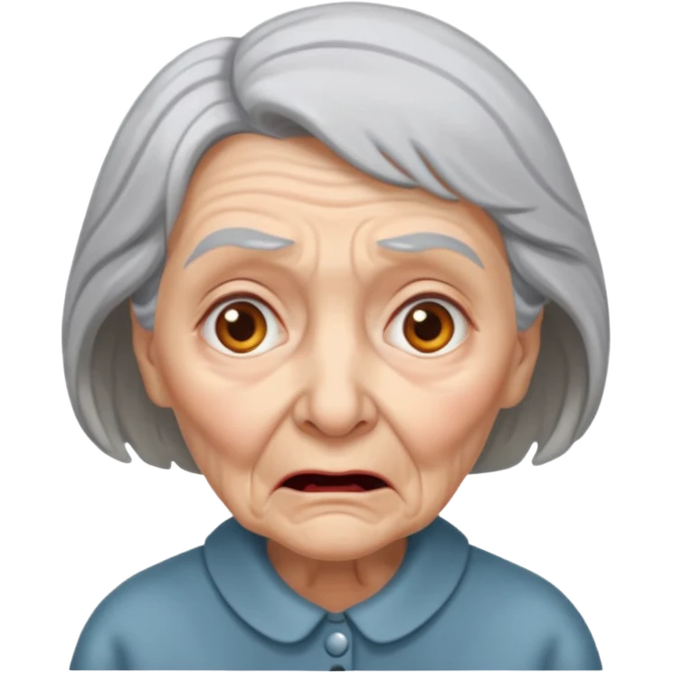 scared old lady emoji