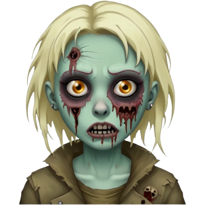 Zombie girl with a septum piercing emoji