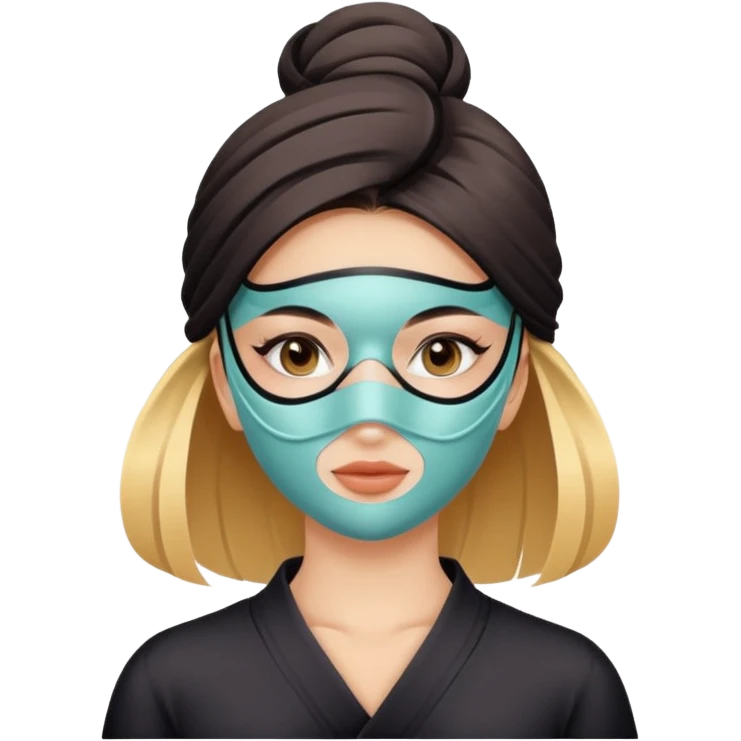 girl with mask on face full face spa salon emoji