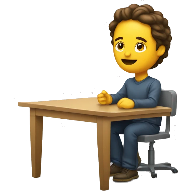 personne devant un micro sur une table emoji