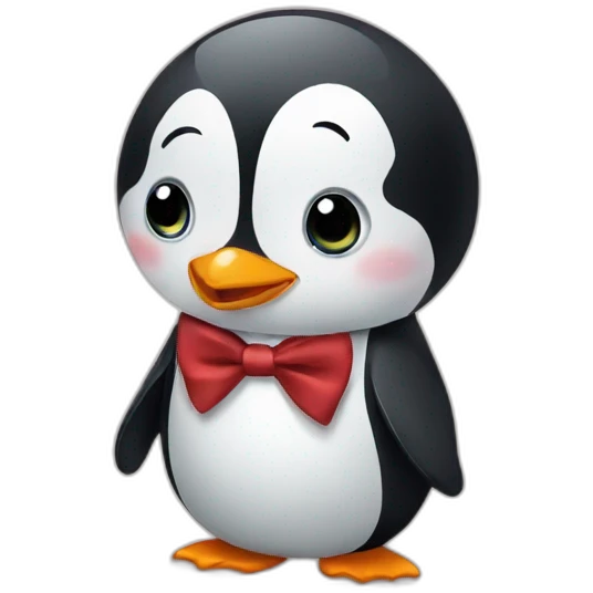 Penguin with tie emoji