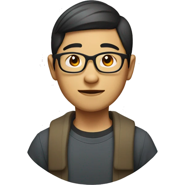 round faced asian male avatar with glasses and light beard shaved sid emoji
