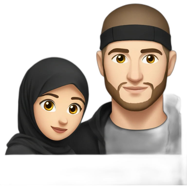 Khabib with girl hijabi emoji
