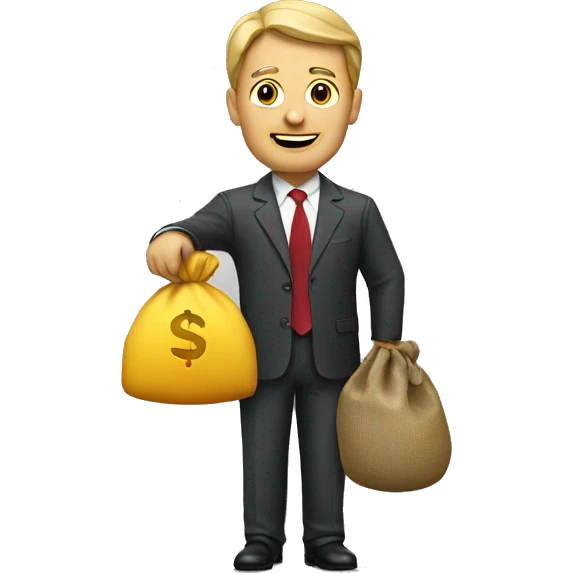 businessman with a sack of cash emoji
