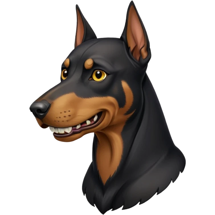 Doberman with golden teeth  emoji