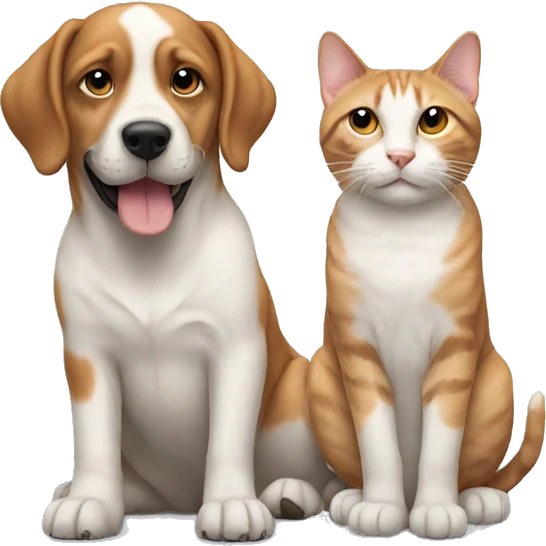 Dog with cat emoji