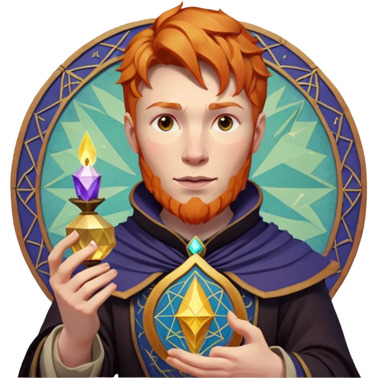 fantasy magic tarot card low poly ginger emoji